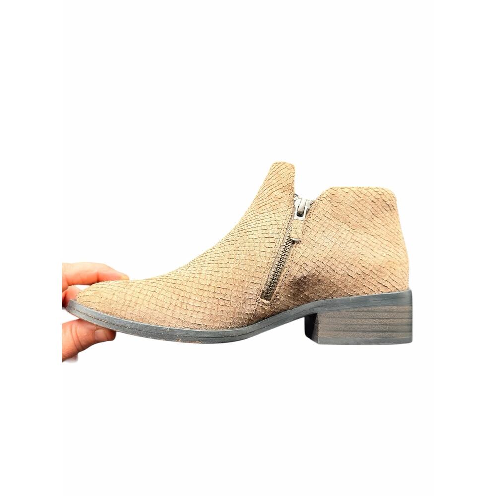 Eileen Fisher Leather Ankle Boots Tan Textured Zip Size 7 - Picture 6 of 13